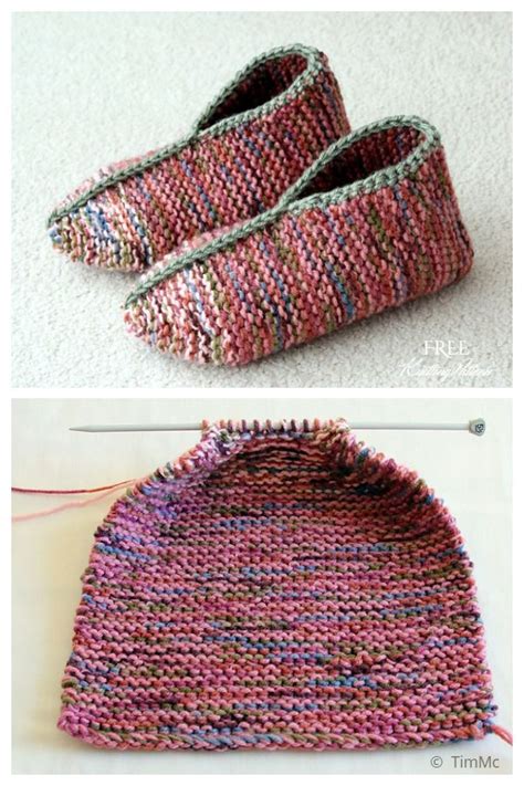 Simple Garter Stitch Slippers Free Knitting Pattern Knitting Pattern