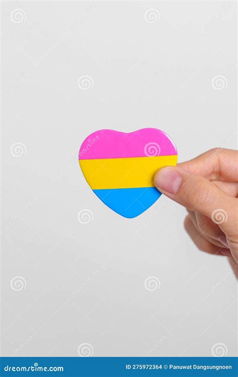 Pansexual Pride Day And Lgbt Pride Month Concept Hand Holding Pink