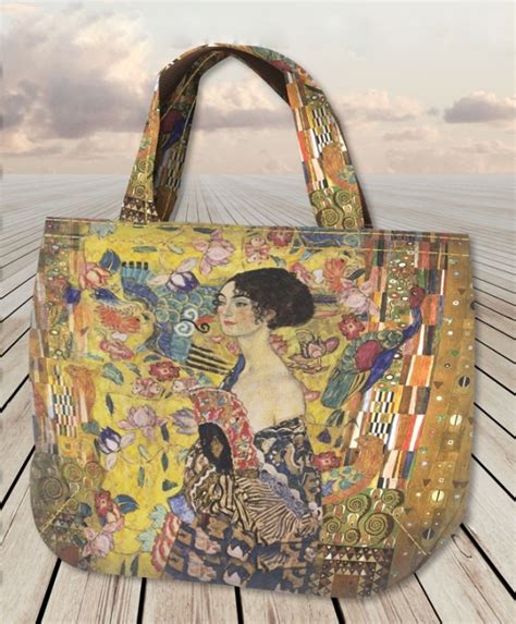 Canvas Taschenpanel Gustav Klimt Dame Mit F Cher X Cm