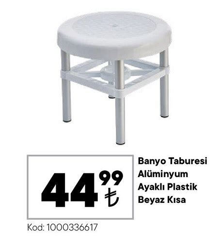 Banyo Taburesi Alüminyum Ayaklı Plastik İndirimde Market