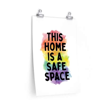 Safe Space Poster Lgbtq Wall Decor Ally Poster This Home Is Etsy