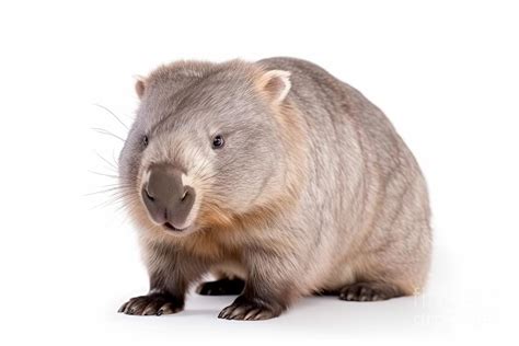 Wombat Isolated On White Background Digital Art By Benny Marty Fine Art America