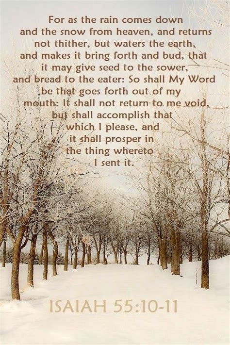 Isaiah 5510 12 For As The Rain Comes Down And The Snow From Heaven