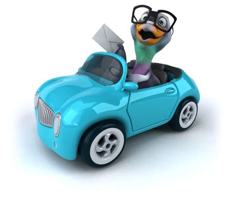 Funny pigeon in car — Stock Photo © julos #83559296