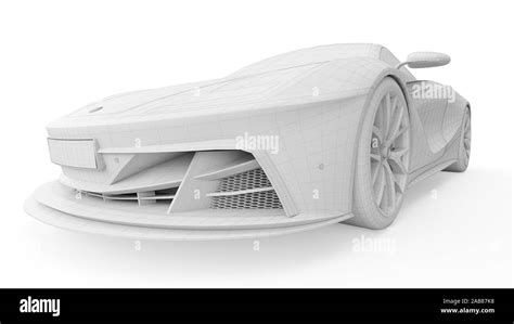 D Rendered Wireframe Illustration Of A Sports Car Stock Photo Alamy