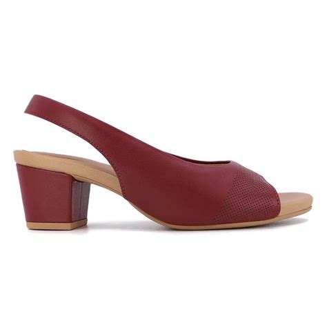 Sand Lia Slingback Usaflex Feminina Couro Laser Y Vermelho