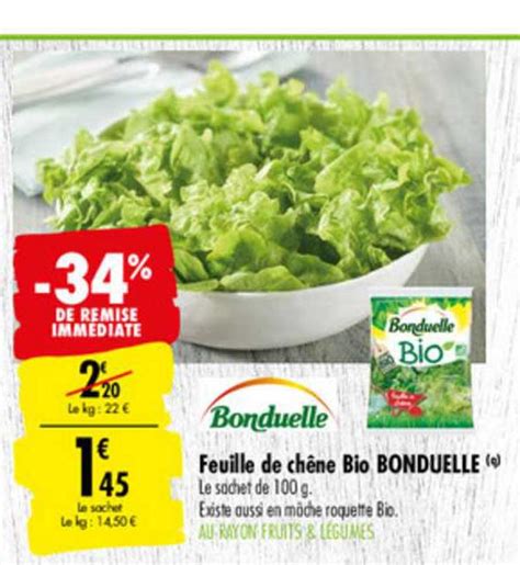 Promo Feuille De Ch Ne Bio Bonduelle Chez Carrefour Icatalogue Fr