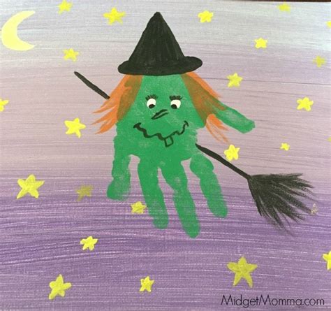 Halloween Witch Kids Hand Print Art Memory Craft | Halloween arts and ...