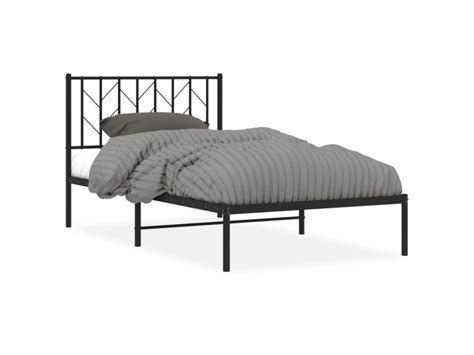 Supersleep tête de lit inclus cadre de lit métal noir 100x190cm