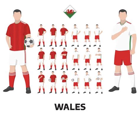 Premium Vector | Wales Football Team Kit, Home kit and Away Kit