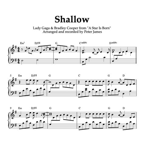 Shallow Easy Piano Sheet Music Free Pdf / Lady Gaga Age Lady Gaga Bradley Cooper Shallow Piano ...