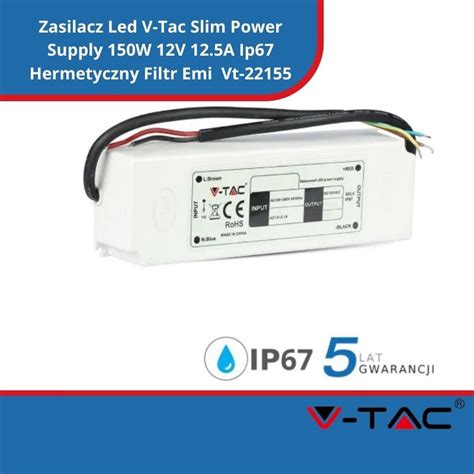 Zasilacz Led V Tac Slim Power Supply W V A Ip Hermetyczny Filtr