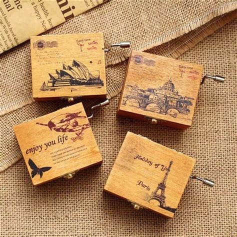 Jual Kotak Musik Kayu Retro Wooden Music Box Shopee Indonesia