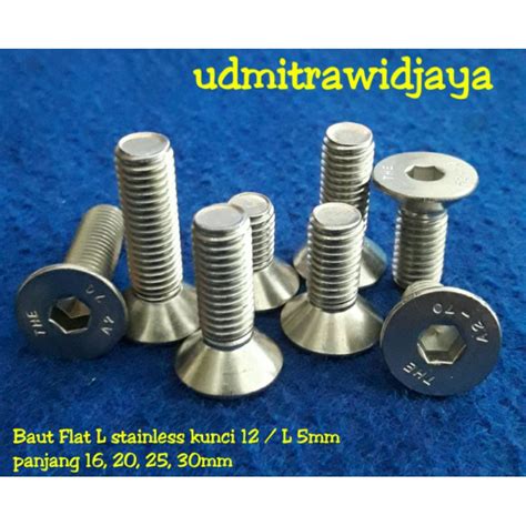 Jual Baut Flat L Baut Countersink X Tirus Verseng L Kunci L Mm