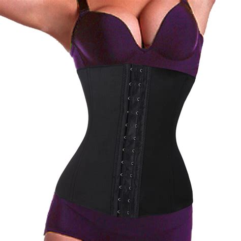 Sexy Tummy Trimmer Belly Slimmer Belt Waist Trainer Cincher Black Corset Shaper Ebay