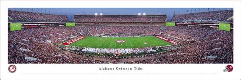 Alabama Crimson Tide Football Night Game Panoramic Picture - Bryant-Denny Stadium