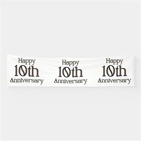 Happy 10th Anniversary 25x10 Vinyl Banner Zazzle In 2022 Happy