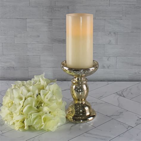 Eastland Unique Mercury Glass Pillar Candle Holder 6 5