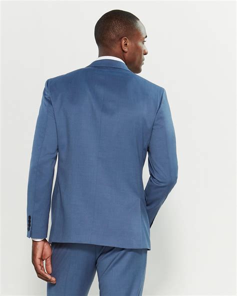 Calvin Klein Wool Two Piece Light Blue Pindot Stretch Slim Fit Suit For