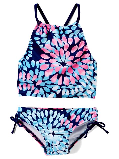 Kanu Surf Girls Daisy Upf 50 Beach Sport Halter Tankini 2 Piece