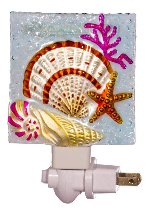 Sensational Fused Glass Seashell Night Light Coastal Decor Seaside Glass Gallery Coastal