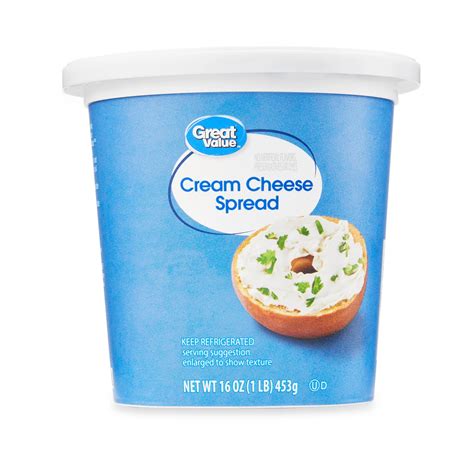 Great Value Original Cream Cheese Spread 16 Oz Tub Refrigerated Is