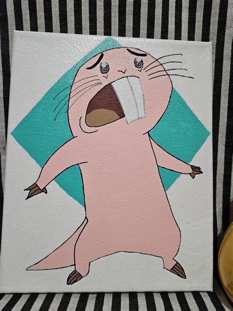 Kim Possible Fan Art Painting Rufus Naked Mole Rat S Etsy