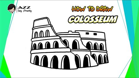 How to draw Colosseum step by step - YouTube