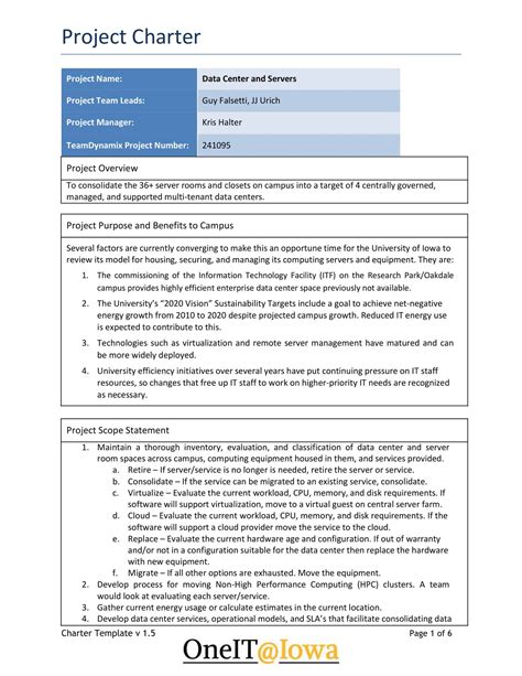 Free Printable Project Charter Templates [PDF, Word, Excel]