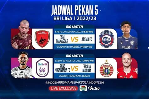 Jadwal Acara Indosiar Hari Ini Sabtu Agustus Bri Liga Rans