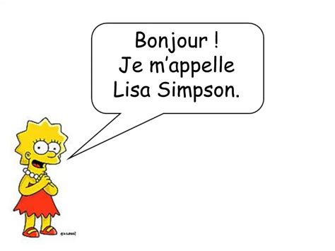 PPT Bonjour Je M Appelle Lisa Simpson PowerPoint Presentation Free