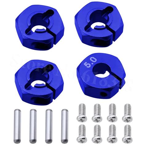 4pcs Aluminum 5 0 Wheel Hex 12mm Drive Hubs With Pins Screws CNC For RC