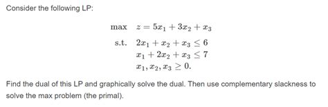 Solved Consider The Following Lp Max Z 5x1 3x2 X3