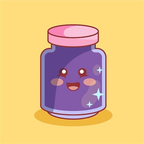 Cute Mason Jar With Stars Premium Vector