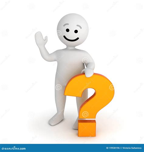 Yellow Question Mark Character Thinking Royalty Free Stock Photo