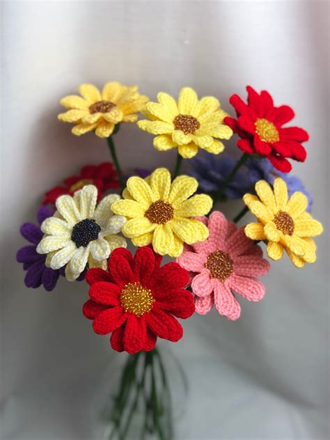 Gerbera Daisy Crochet Pattern Crochet Gerbera Pattern Easy Etsy Uk