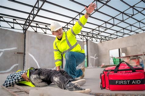 Premium Photo First Aid For Emergency Accidents At Construction Sites