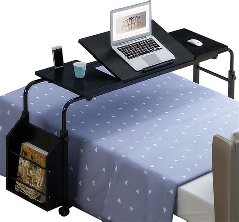 Amazon Nurth Overbed Table With Wheels And Bookshelves Mobile