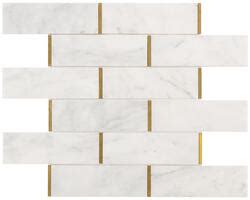 Ellis Fisher Bianco 12 X 12 Bronze Brick Marble Mosaic Tile At Menards