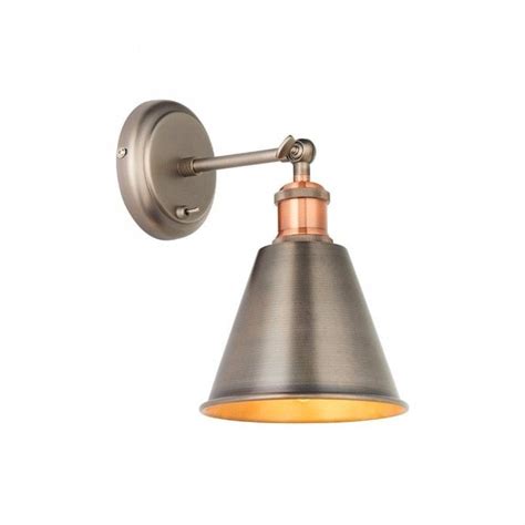 Endon Lighting Hal Single Light Switched Wall Fitting In Aged