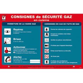 Panneau Consignes De Securite Gaz En Cuisine Remarkable