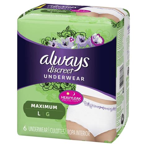 Always Discreet Incontinence And Postpartum Incontinence Underwear For Women Maximum Absorbency