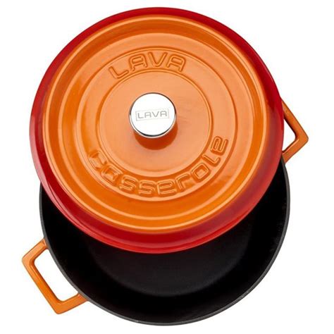 Saucepan Cast Iron Cm Trendy Orange Colour Lava Brand