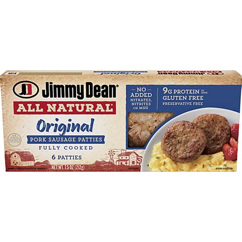 Jimmy Dean Jimmy Dean® All Natural Original Pork Sausage Patties 6 Count 75 Oz Ground Beef