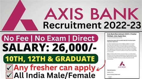 Axis Bank Hiring 2023 Fresher Bank Jobs Apply Now