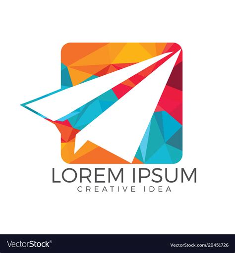 Paper plane logo design Royalty Free Vector Image