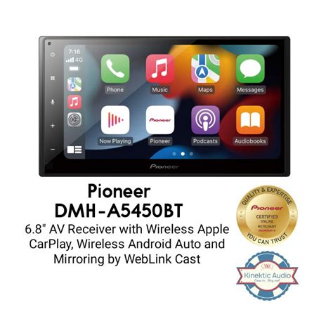 Pioneer Dmh A Bt Av Receiver With Wireless Apple Carplay