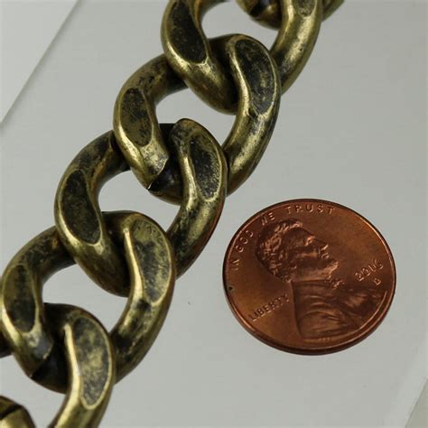 12 Inch Aluminum Chain Curb Chain Big Chunky Antique Brass Etsy