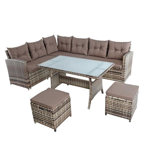 Polyrattan Sitzgruppe Essgruppe Gartenm Bel Lounge Gartengarnitur Beige