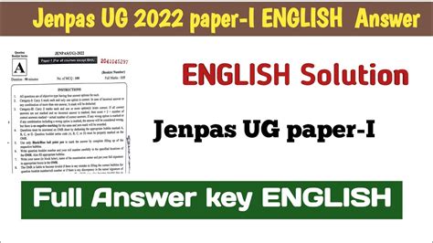 Jenpas Ug English Answer Key Ll English Solution Bsc Nursing